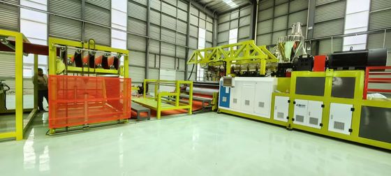 2 Extruders Co Extrusion TPE Karpet Backing Machine Dengan Kecepatan yang disesuaikan